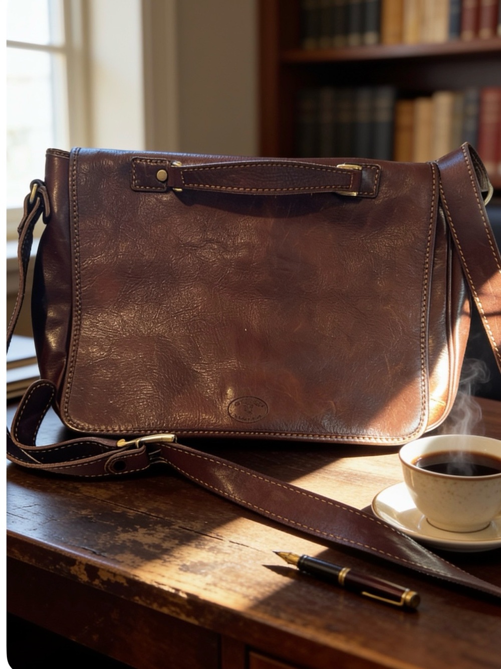 Alessia Italian Leather crossbody Messenger Bag